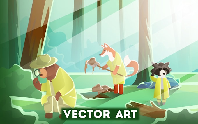 create amazing vector illustrations for children books and games