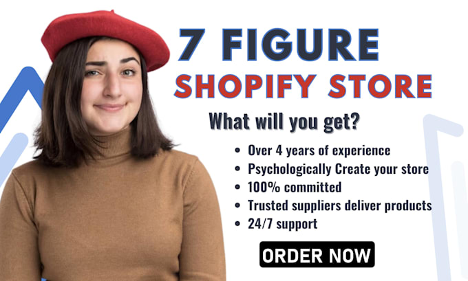 Top 5! I will create shopify dropshipping store, shopify website, shopify store redesign  for $80
