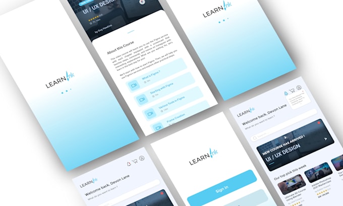 Design modern ui ux design for mobile app using figma by Upstrx | Fiverr
