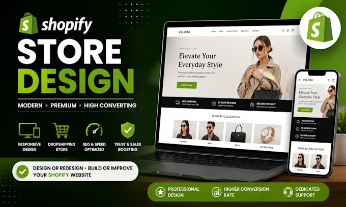 design or redesign shopify website and build shopify store