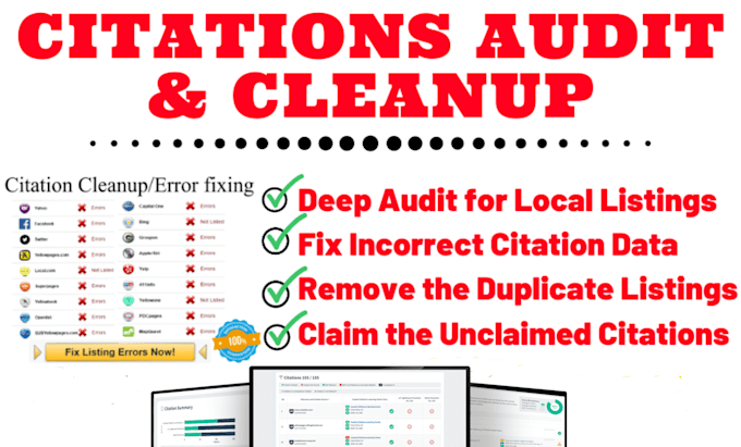 do local citation audit, cleanup and nap error fixing