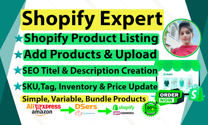 do professional shopify product listing and data entry