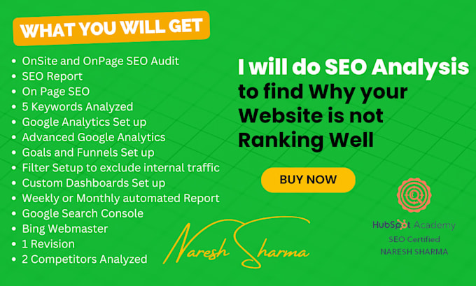 do SEO analysis to find why your website is not ranking well