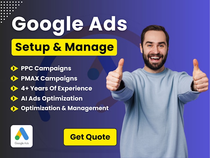 setup and manage google search ads, adwords PPC campaigns manager