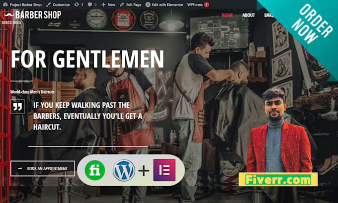 do barbershop, salon wordpress website design with online appointment booking