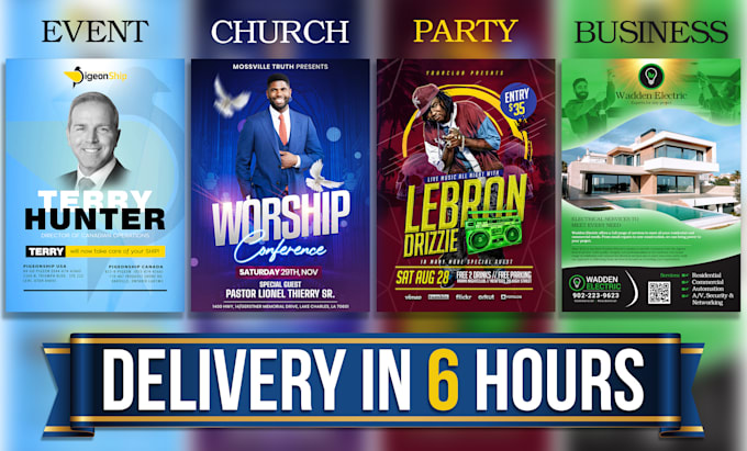 design flyers, posters, and postcards in 6 hours