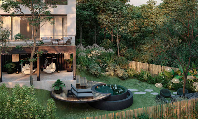 3d rendering your exterior and landscape design