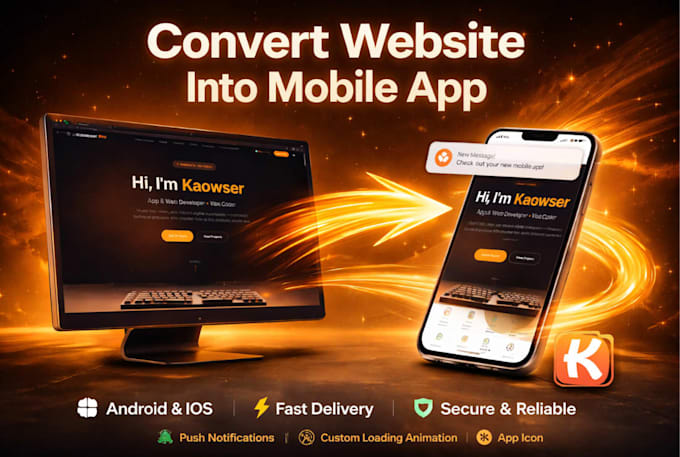 convert website to an android and ios app