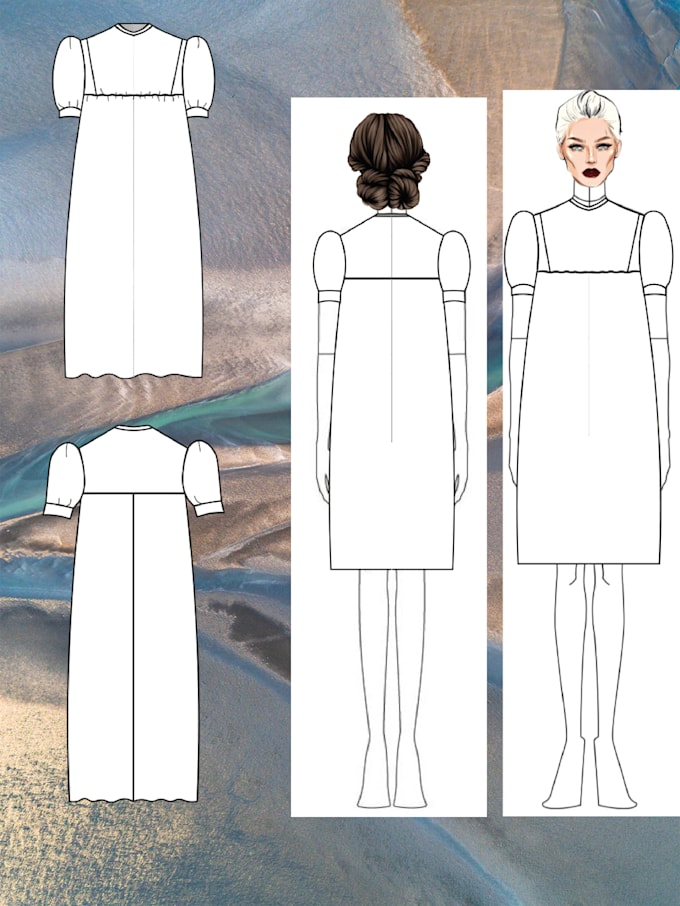 Make flat sketches and technical drawings with adobe illustrator by ...