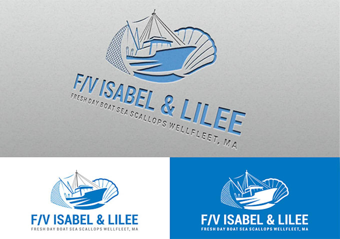 design a custom boat waves and ship logo