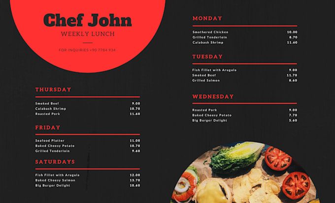 Create an impressive restaurant menu design for you by M_touqeer | Fiverr