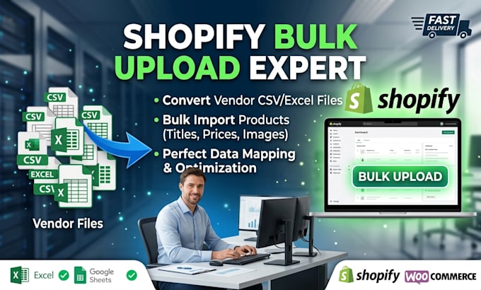 do shopify bulk import products and convert vendor CSV files