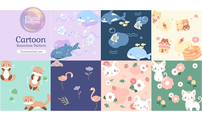 create cute seamless pattern in vector