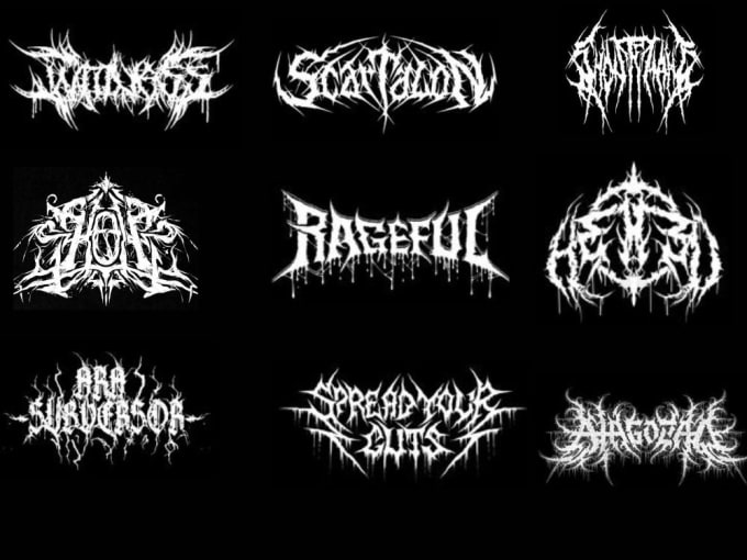 Design a death metal logo, slamming, gore grind, black metal by ...