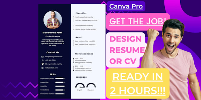 design touch up your resume or cv with style using canva pro