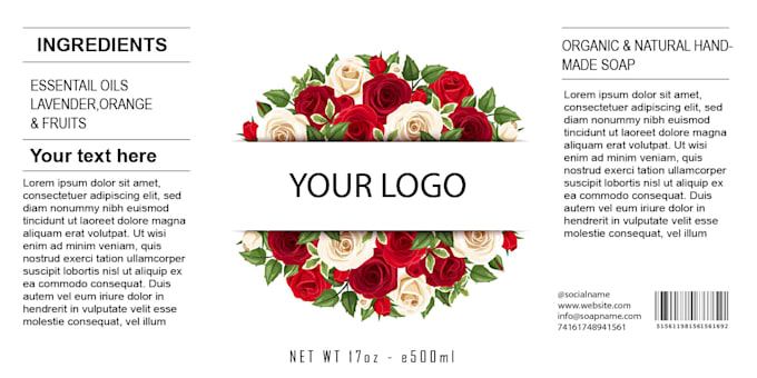 design label for your products and bottles