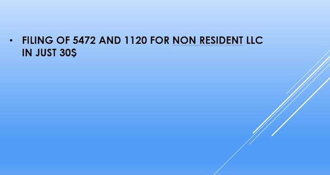 file form 5472 and 1120 for non resident llcs