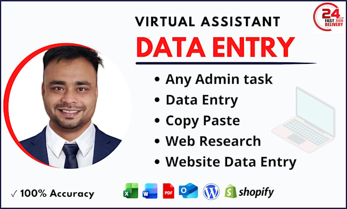 do data entry, copy paste, web research, and data entry typing work job
