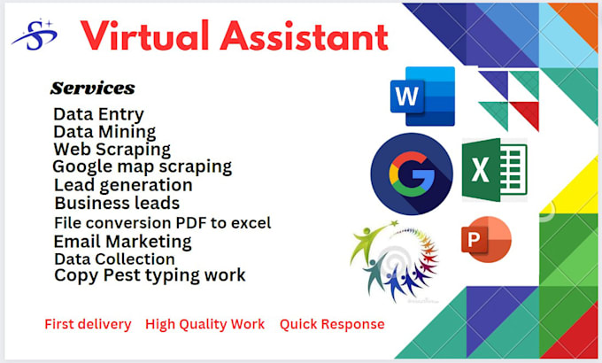 do virtual assistant, copy paste, web research, data collection