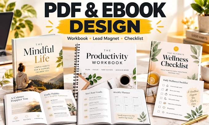 design your PDF workbook, worksheet, lead magnet, checklist or ebook