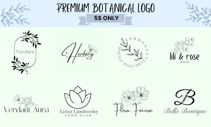 make floral logo, cosmetic beauty, hand drawn, boho, botanical