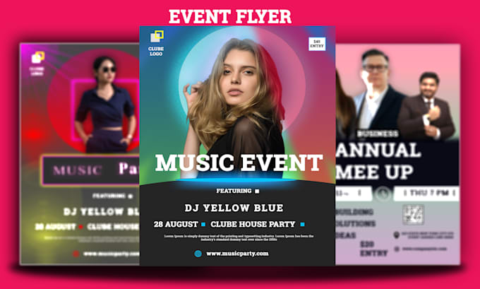 design concert flyer, music club, dj, night club flyer,bold neat party flyer