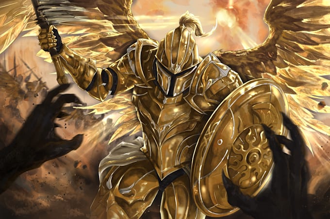 draw illustration of dark fantasy, manga, dnd, medieval art