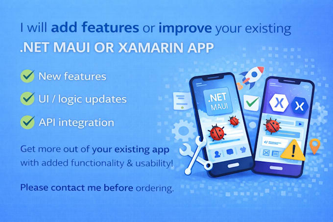 add features or improve your existing dotnet maui or xamarin app