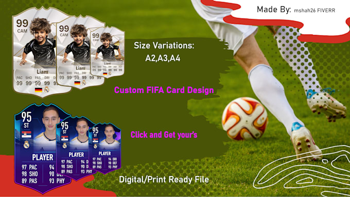 design custom FIFA fut cards for gamers, streamers, and football players