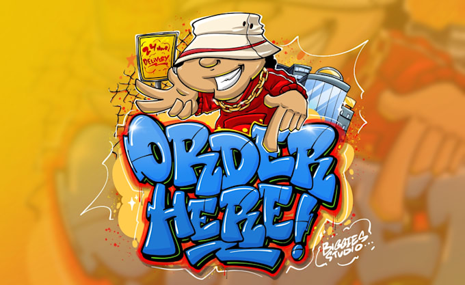 create awesome cartoon graffiti mascot logo