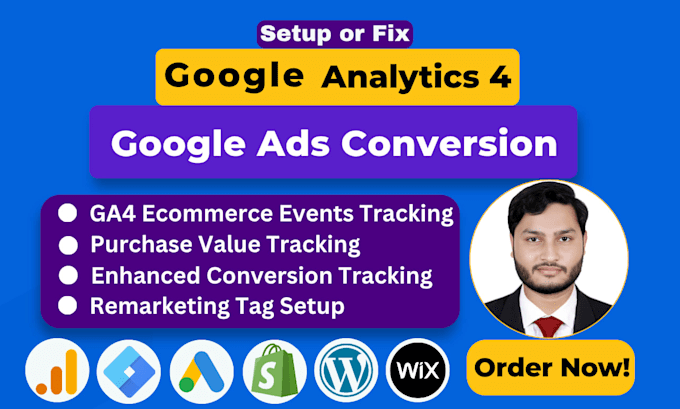 setup google analytics 4, ga4 ecommerce, ads conversion tracking via tag manager