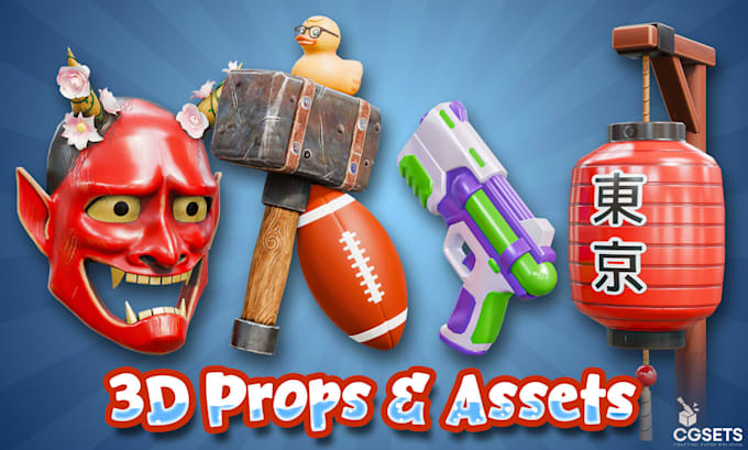 create realistic and stylized 3d assets or props for games, ads, etc