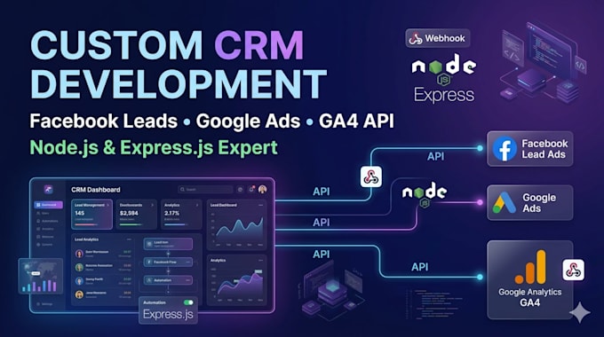 build CRM with meta API, google ads, and ga4 API integration