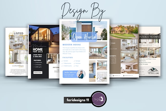 design clean real estate flyers, and canva templates