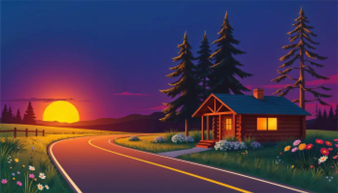 make pixel art background pixel scenery and landscape