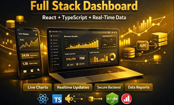 create full stack dashboard with react typescript charts realtime data