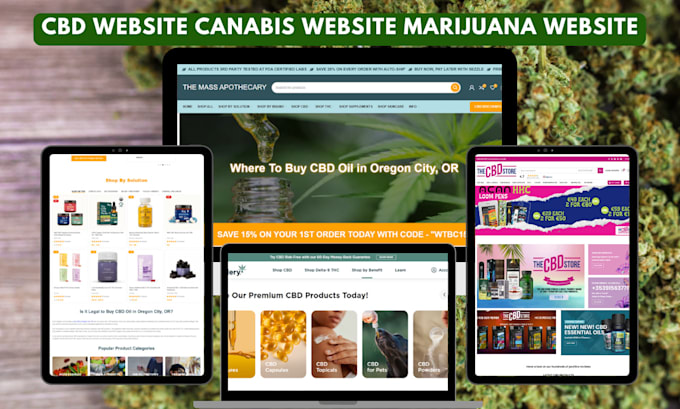 build responsive cbd website profitable cbd shopify store cannabis website