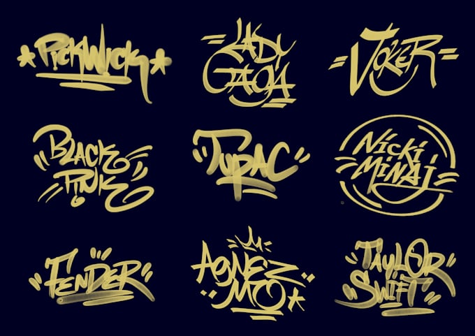 make graffiti tag with spray paint textures for your logo