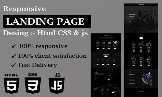 Create outstanding responsive landing page design with html by ...