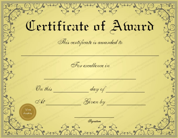 Create a fake certificate by Chacoop Fiverr