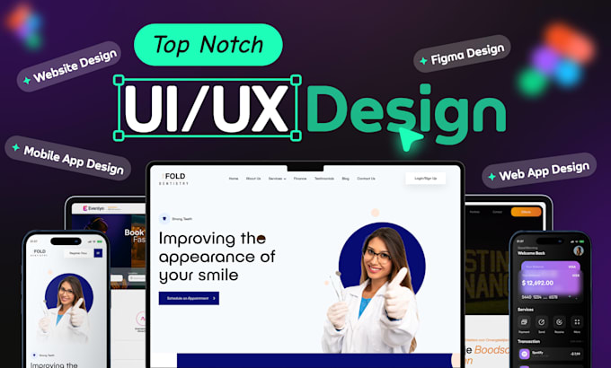 create figma website design, website UI UX design, mobile app UI UX design