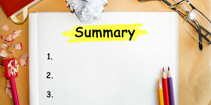 do summary for your lectures and books