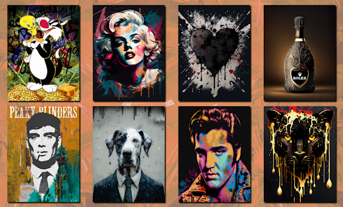 create modern and trendy canvas wallart designs in 300dpi