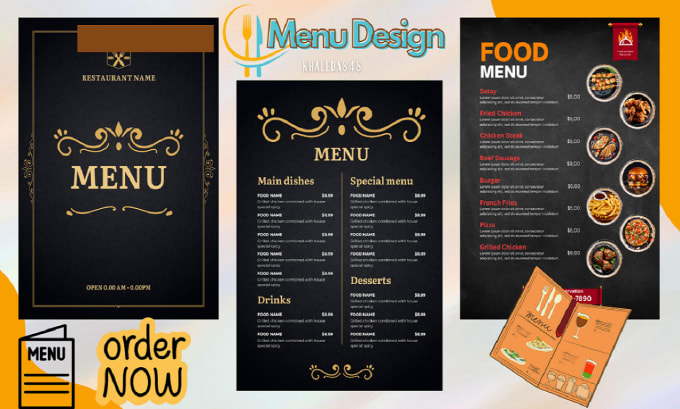 Do eyecatching modern restaurant menu, food menu design by Khaleda848 ...