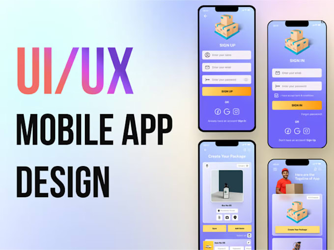 Do clickable figma app design,mobile app ui ux,app prototypes and ...