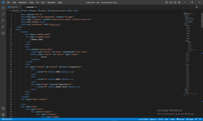 Create front end website design with html,css and javascript by M ...