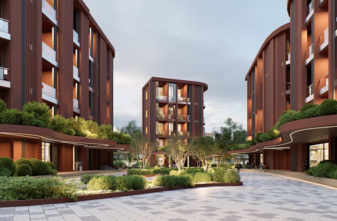 create photorealistic 3d exterior renders of buildings