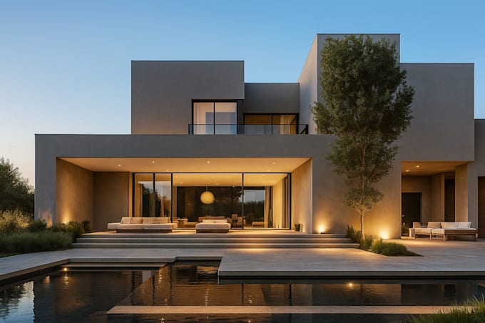 create 4k architectural exterior renders and interior renders