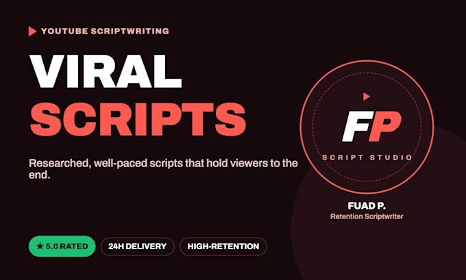 write youtube scripts for true crime, cash cow and documentary channels