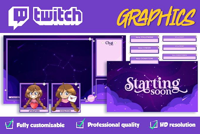 create cute screens for your twitch stream